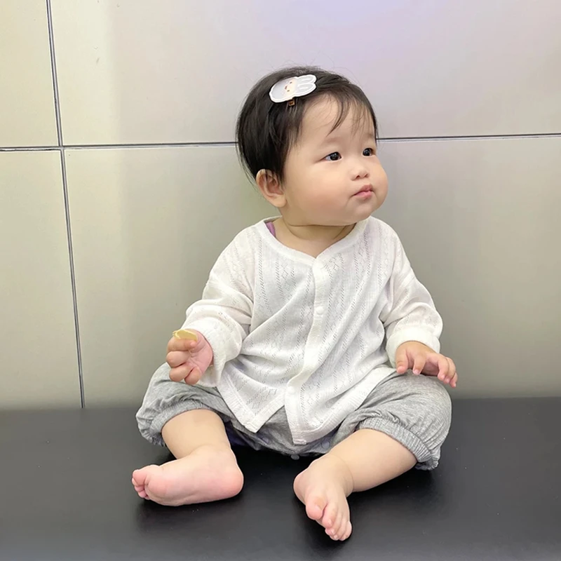 婴幼儿空调开衫防晒衣外套男女宝宝夏季薄款长袖洋气小童秋季外穿