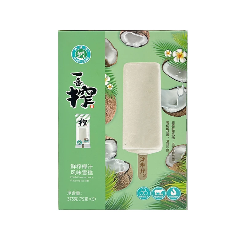 九头牛一番榨鲜榨椰汁风味雪糕75g*5支/盒