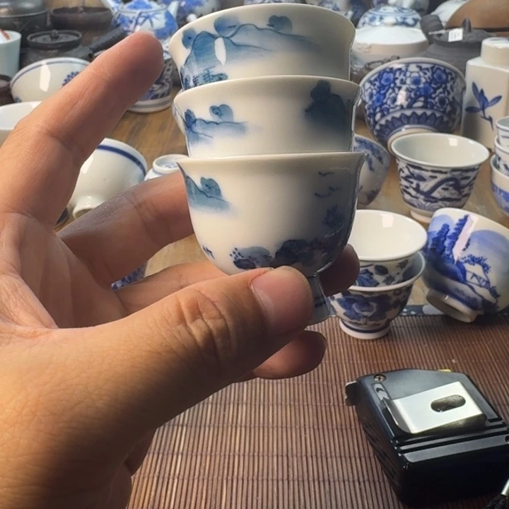婷***子青花瓷器杯子茶啊