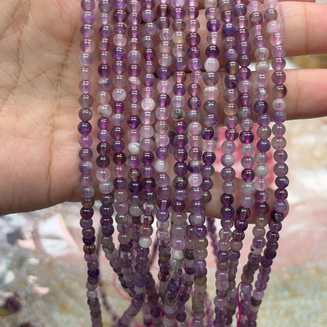 水晶手链未镶嵌三圈紫超七3.6mm