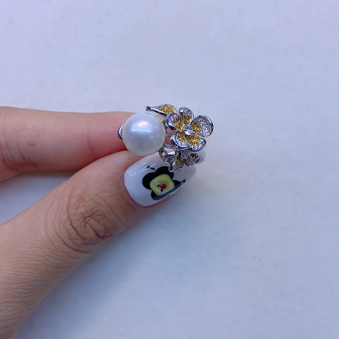 【闪购商品】银S925镶嵌戒指淡水珍珠