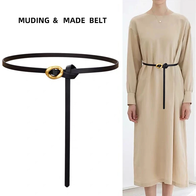 细腰带女款装饰连衣裙子上衣皮带女士真皮韩版简约配西装外套收腰