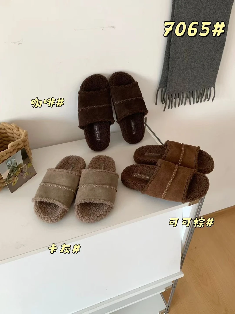 2025早秋新款毛毛鞋玛丽珍一脚蹬奶奶鞋软底舒适百搭