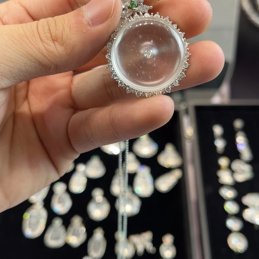 石英质玉银S925镶嵌颈饰