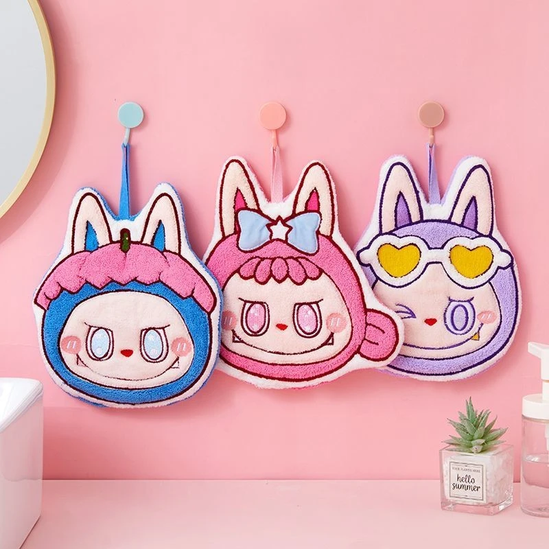 新款拉布布擦手巾厨房卫生间可爱挂式加厚吸水可爱儿童手帕巾LL