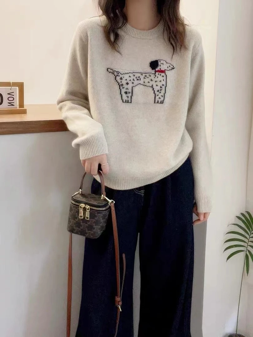 8399女士休闲小狗毛衣
