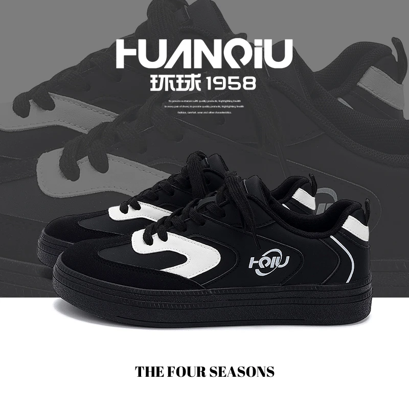 环球爆款多巴胺高颜值板鞋男鞋2025秋季新款厚底耐磨休闲鞋德训鞋