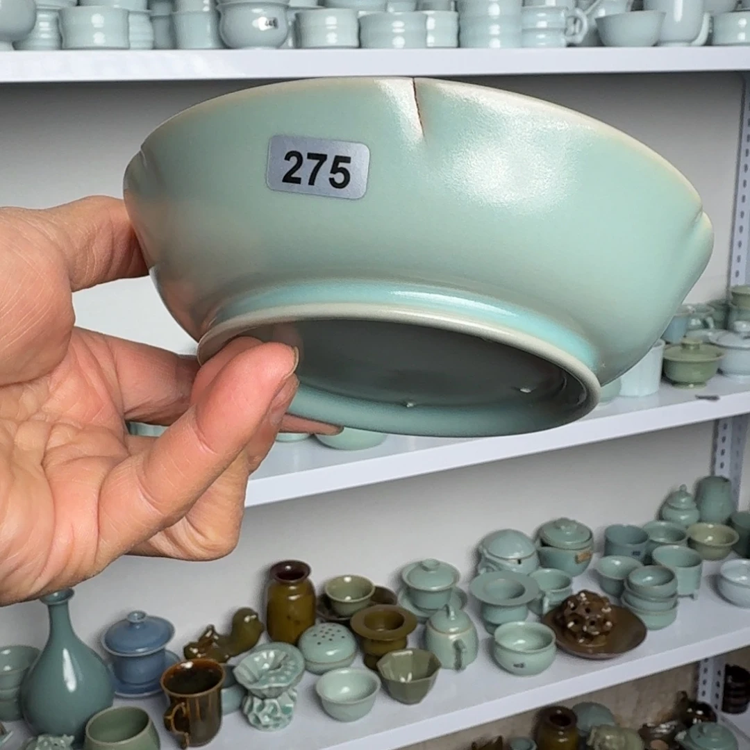 其他瓷汝瓷葵口洗14公分微瑕