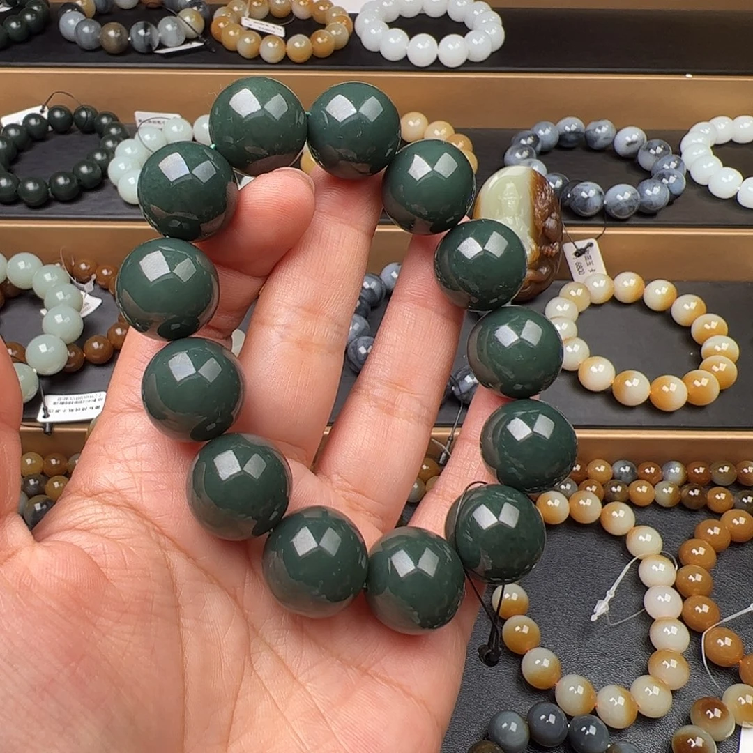 和田玉未镶嵌手链青玉卡18