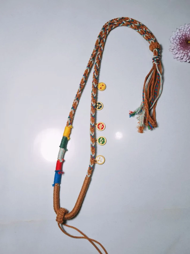 藏式五路吊坠挂绳手搓绳