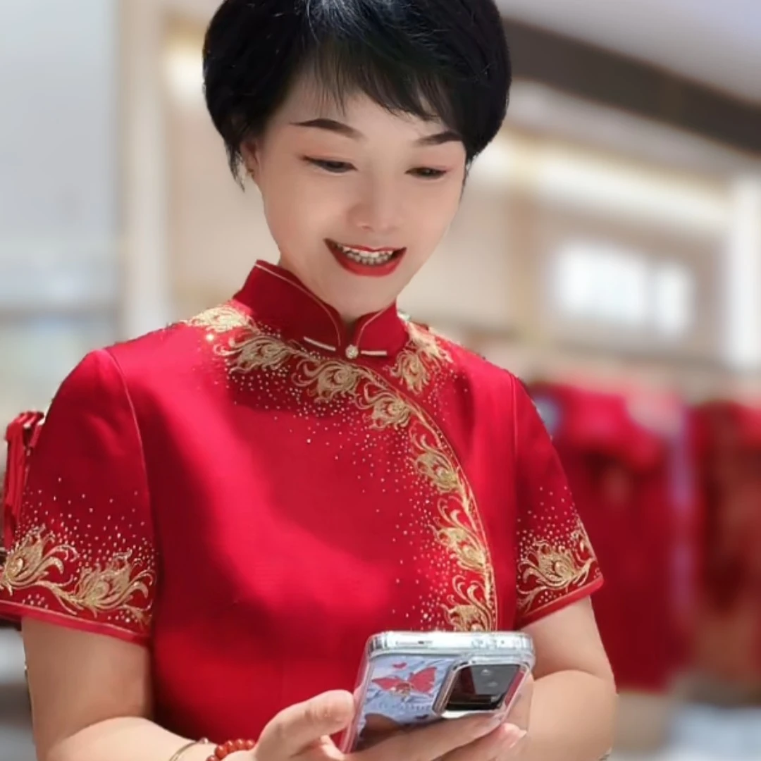170381朱紫褕喜婆婆喜妈妈婚宴旗袍礼服敬酒服