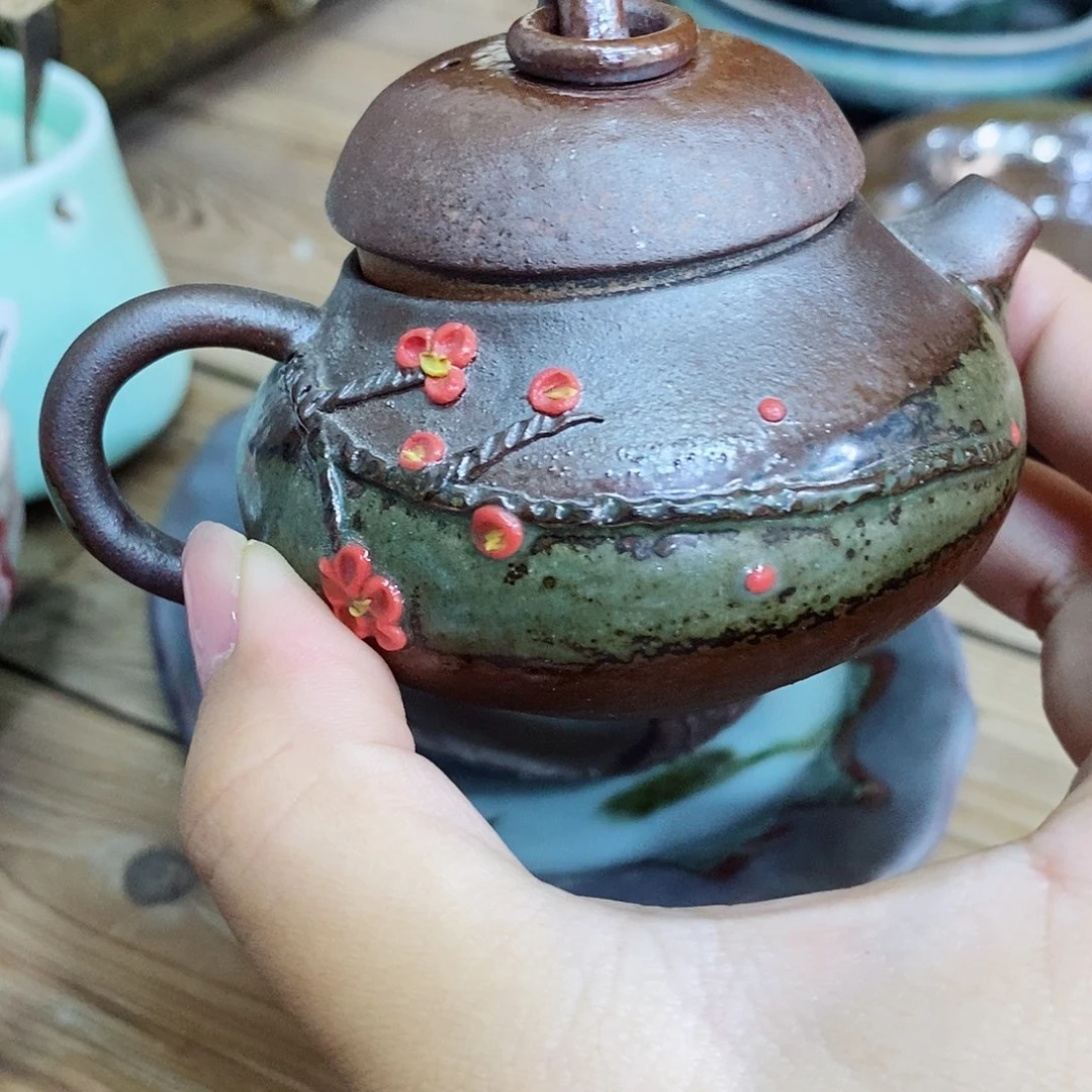 志野柴烧古喜茶器