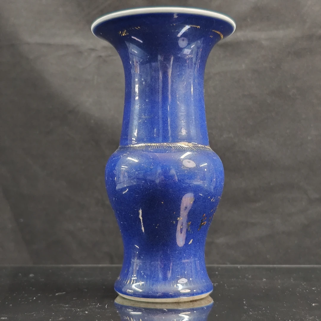 清  乾隆 蓝釉凤尾尊古陶瓷GS-0114