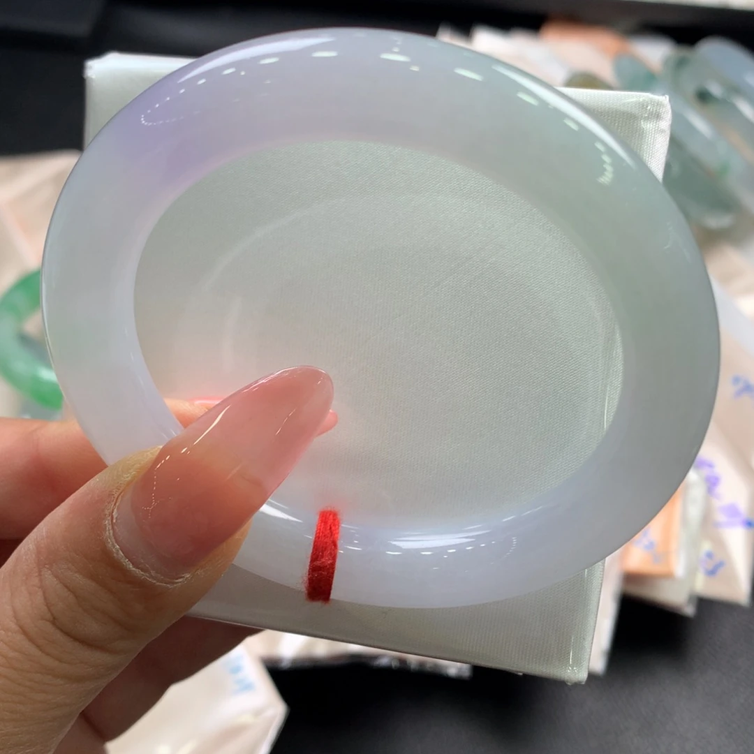 翡翠未镶嵌手镯56.6圆条