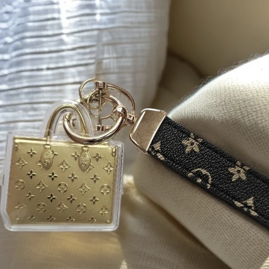 含金工艺品【深圳水贝X】【老花包包】经典老花手机贴包挂钥匙挂见