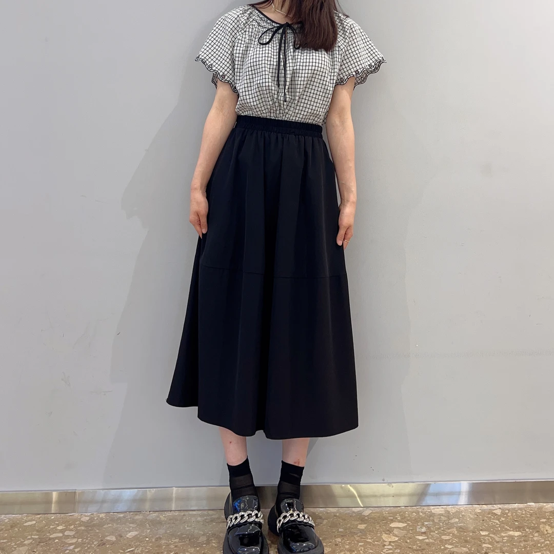 纯色半身裙夏装新款女装收腰显瘦黑色A字半身裙百搭时尚夏季 B184