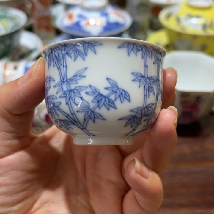 手绘茶杯盖碗壶承陶瓷