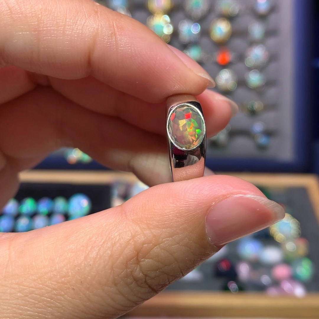 欧泊银S925镶嵌戒指款式