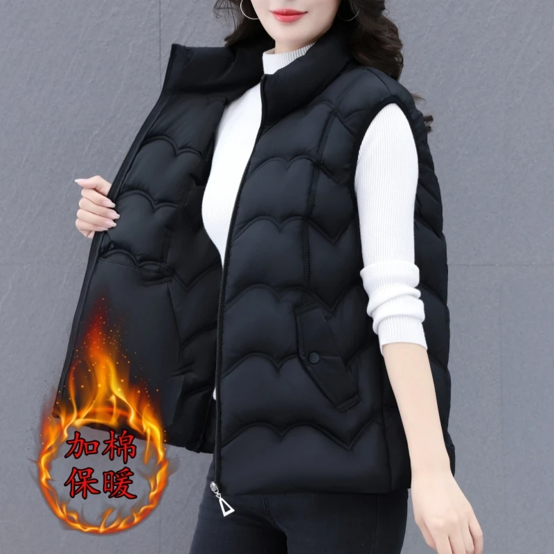 女士棉马甲女冬季2025新款中年妈妈休闲时尚女装聚温保暖马夹外套