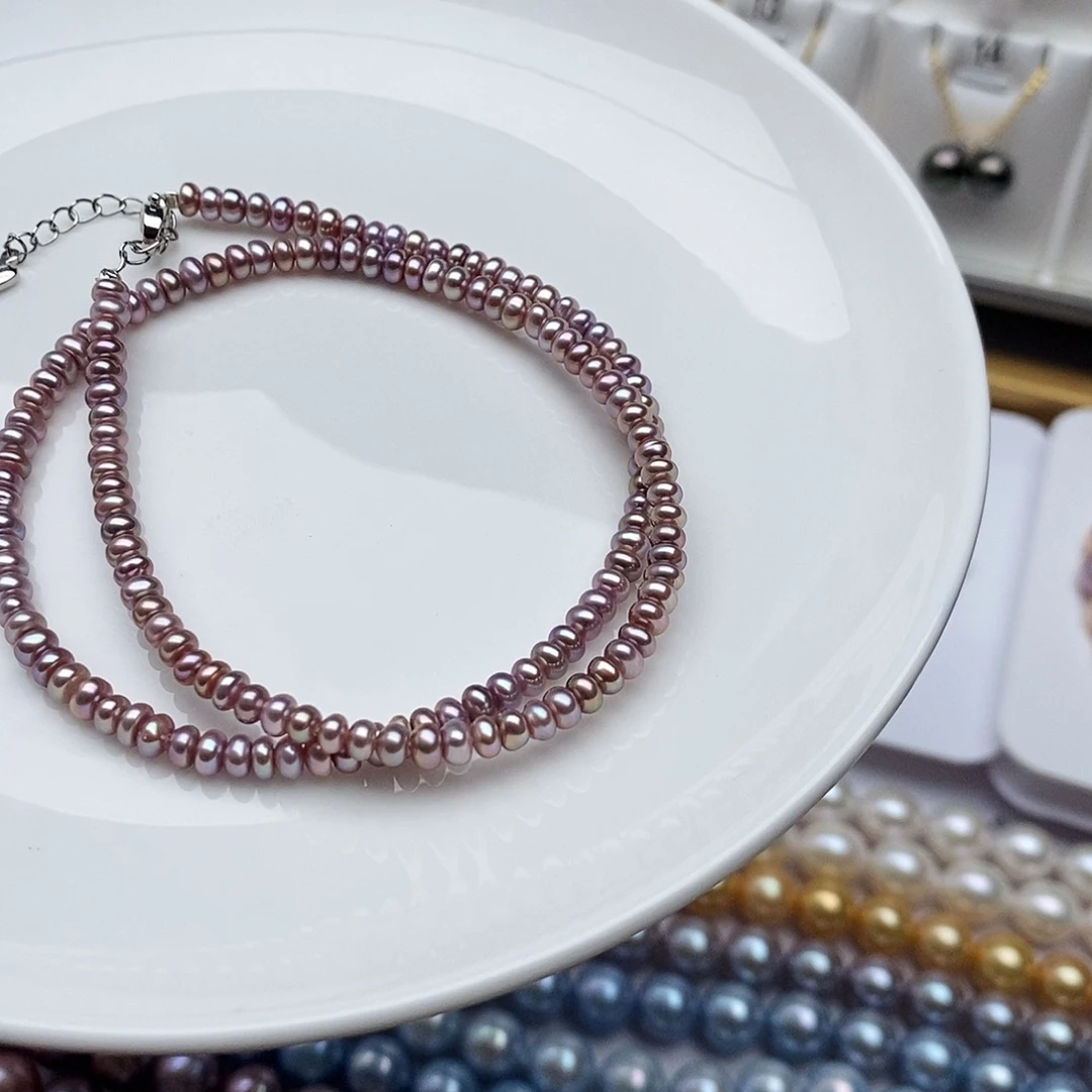 淡水珍珠银S925镶嵌颈饰