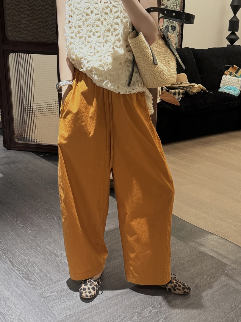 【夏季隐形裤】进口面料全松紧腰抽绳阔腿裤 J25KZ365