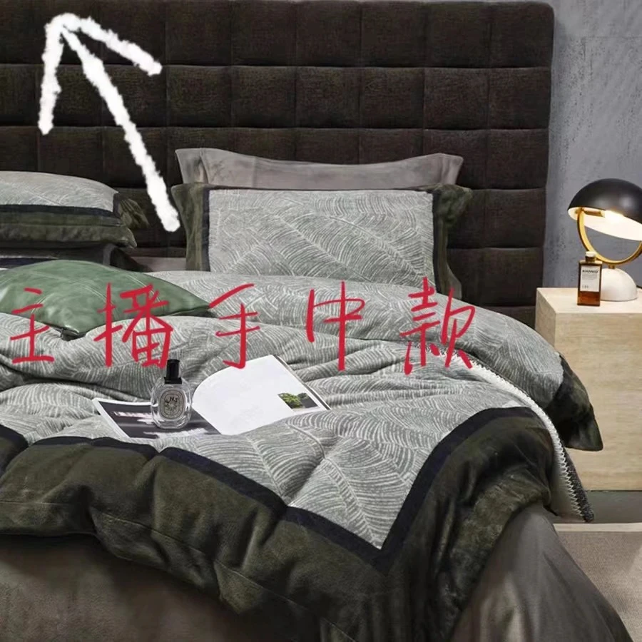 加厚保暖一体冬被，夹棉主播手中款，绒被加绒双面冬被