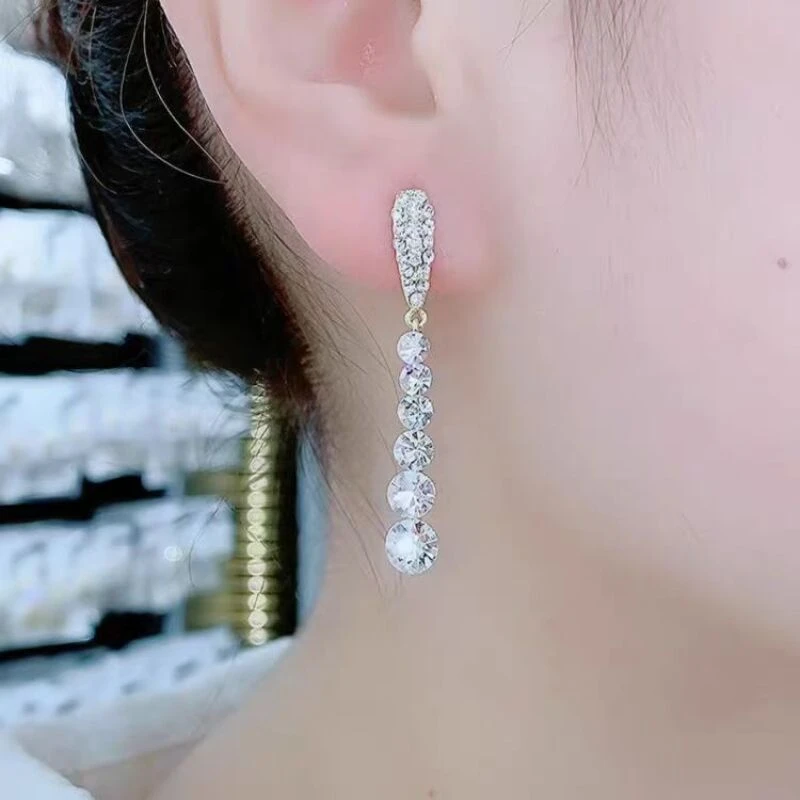 铜合金长款流苏耳环A098