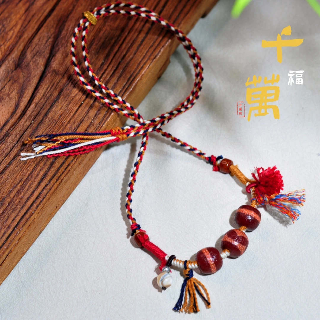 非金属布艺吊坠 【千万福】唐球牙牙一线民族风项链-A1700750