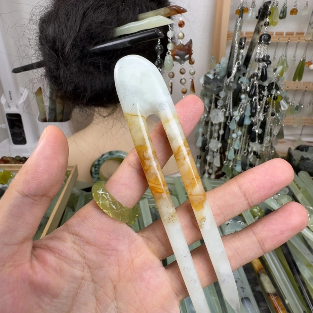 未镶嵌蛇纹石玉发饰