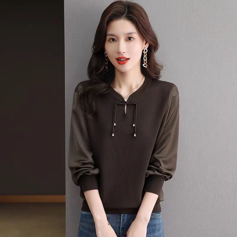 808#新中式国风长袖衬衫女洋气百搭时尚气质显瘦春秋韩版女士