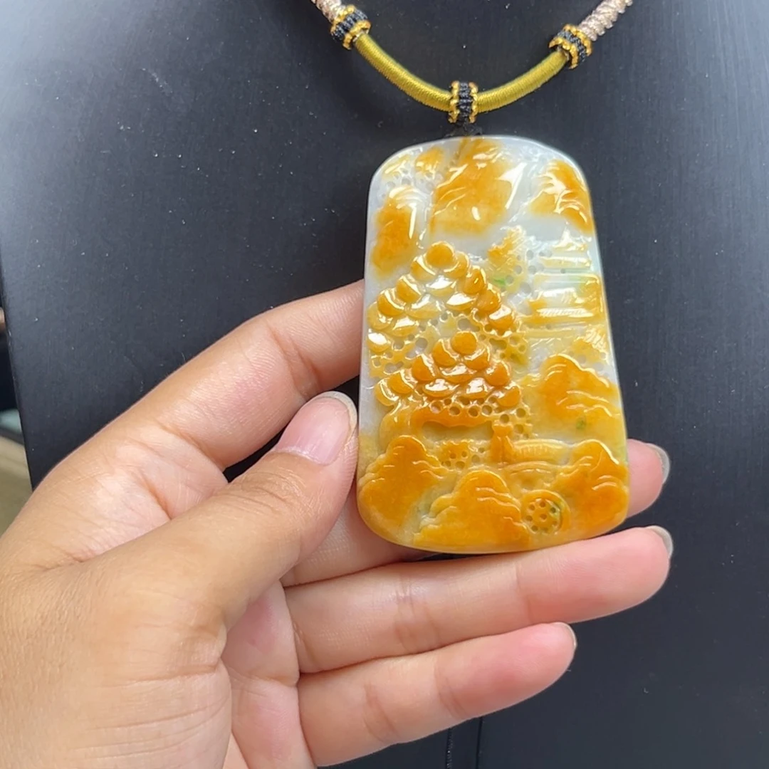 翡翠未镶嵌颈饰天然