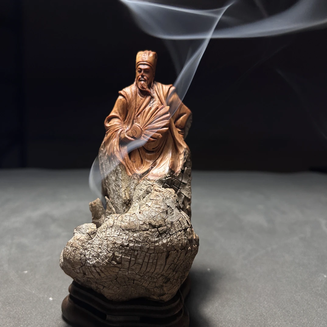 太行崖柏历史人物诸葛先生香炉摆件