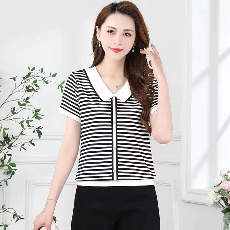 【HX297】新款洋气减龄上衣气质显瘦正肩小衫