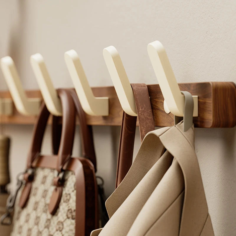 美拉德胡桃木挂衣架免打孔壁挂墙上浴室玄关卧室挂衣钩墙壁挂钩