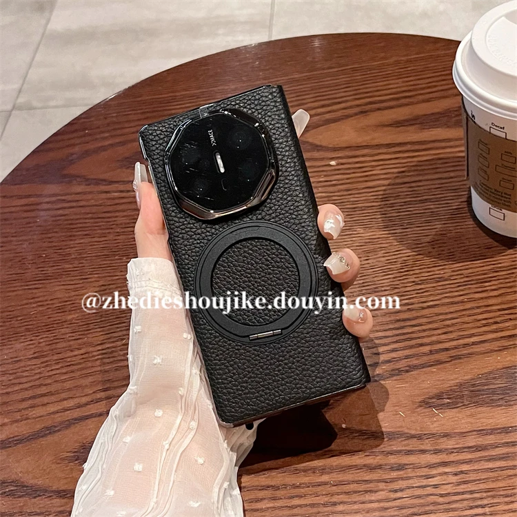 适用华为matex6手机壳matex5真皮磁吸360支架铰链全包翻盖皮套女