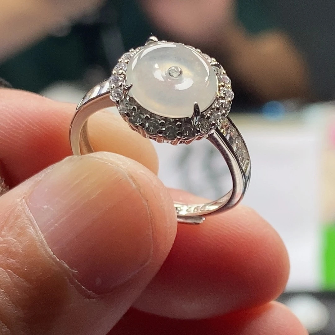 翡翠银S925镶嵌戒指