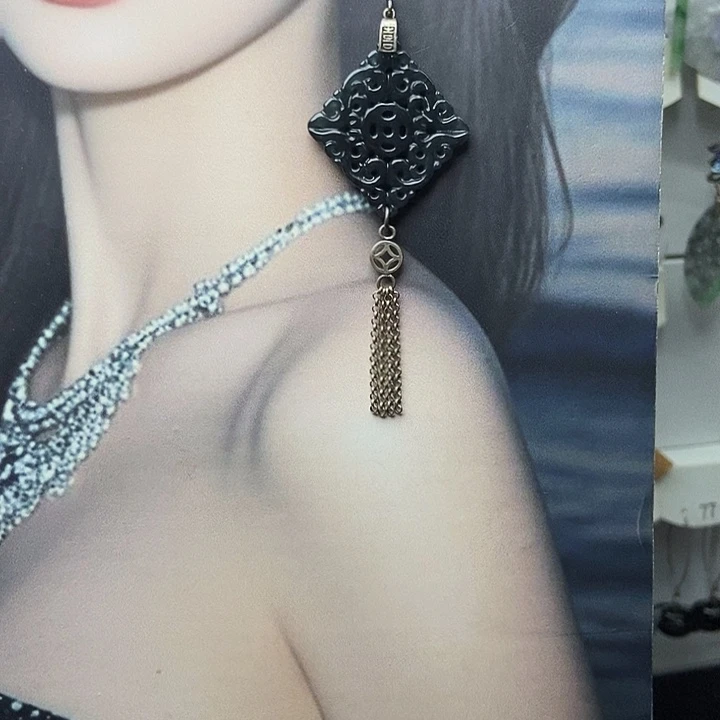 翡翠银S925镶嵌耳饰品质珠宝