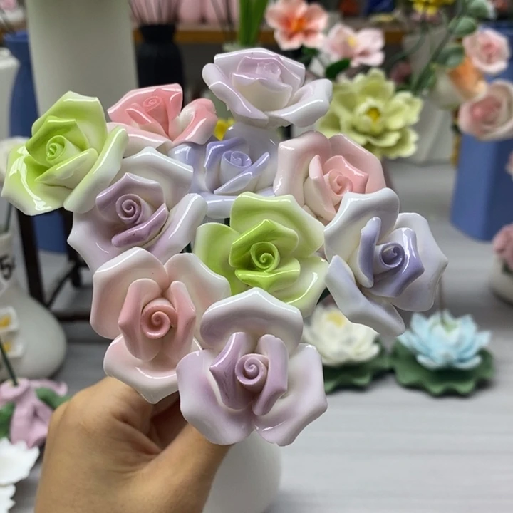 陶瓷陶瓷材料5朵混搭