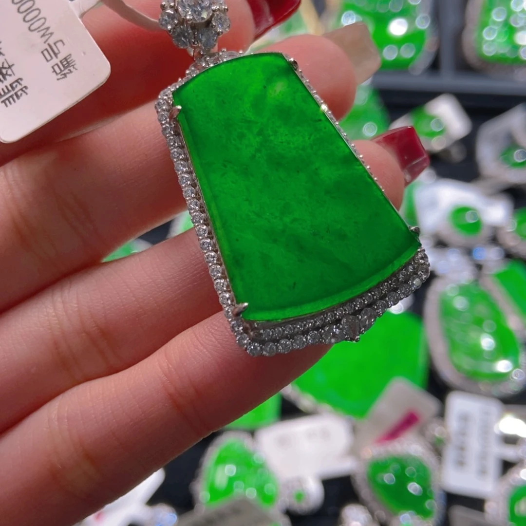 翡翠吊坠(不含链)银S925镶嵌