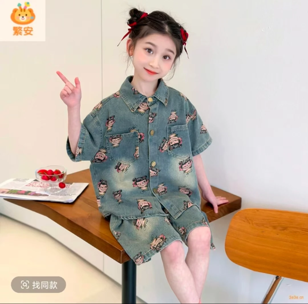 〖蕙子严选〗WJY 081163新款儿童男女同款牛仔套装