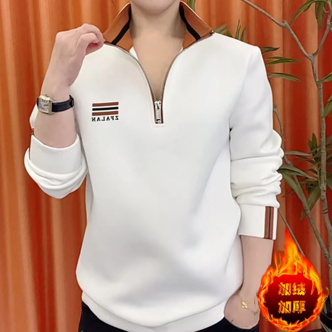 狮梵希品牌男士冬季爆款半拉链空气层加绒时尚立领长袖卫衣5555