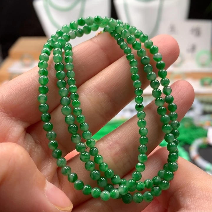 翡翠未镶嵌项链天然缅甸A货翡翠