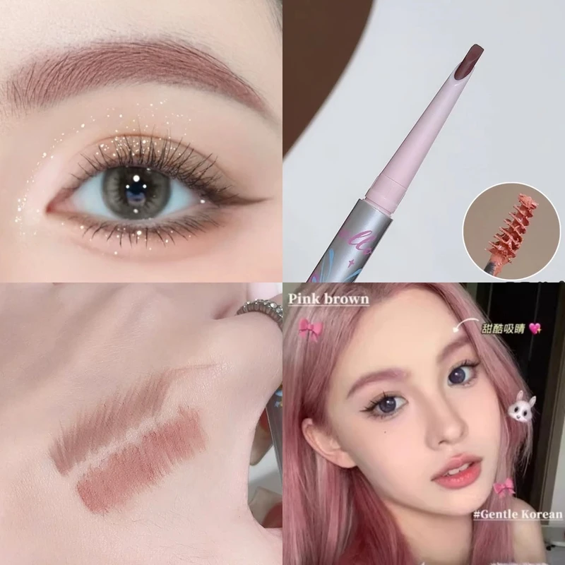 敲可爱粉棕色染眉膏+眉笔！浅金色眉膏画眉防水自然易上色根根分明