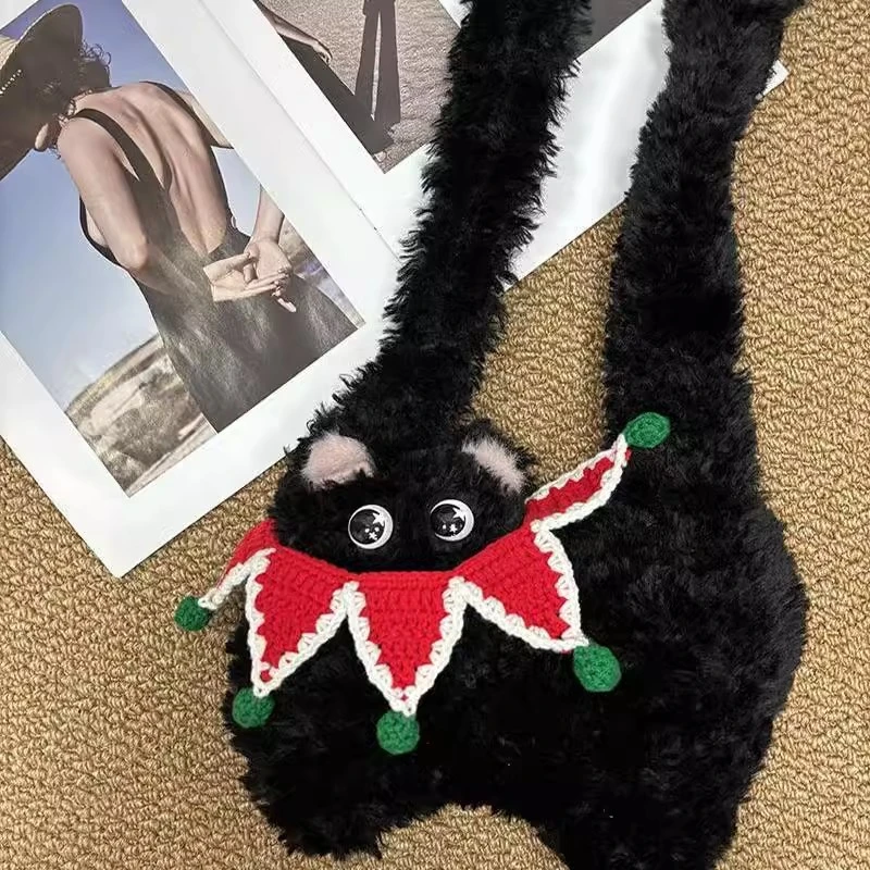 小众设计可爱毛绒包包小清新秋冬斜挎包女新款单肩腋下包