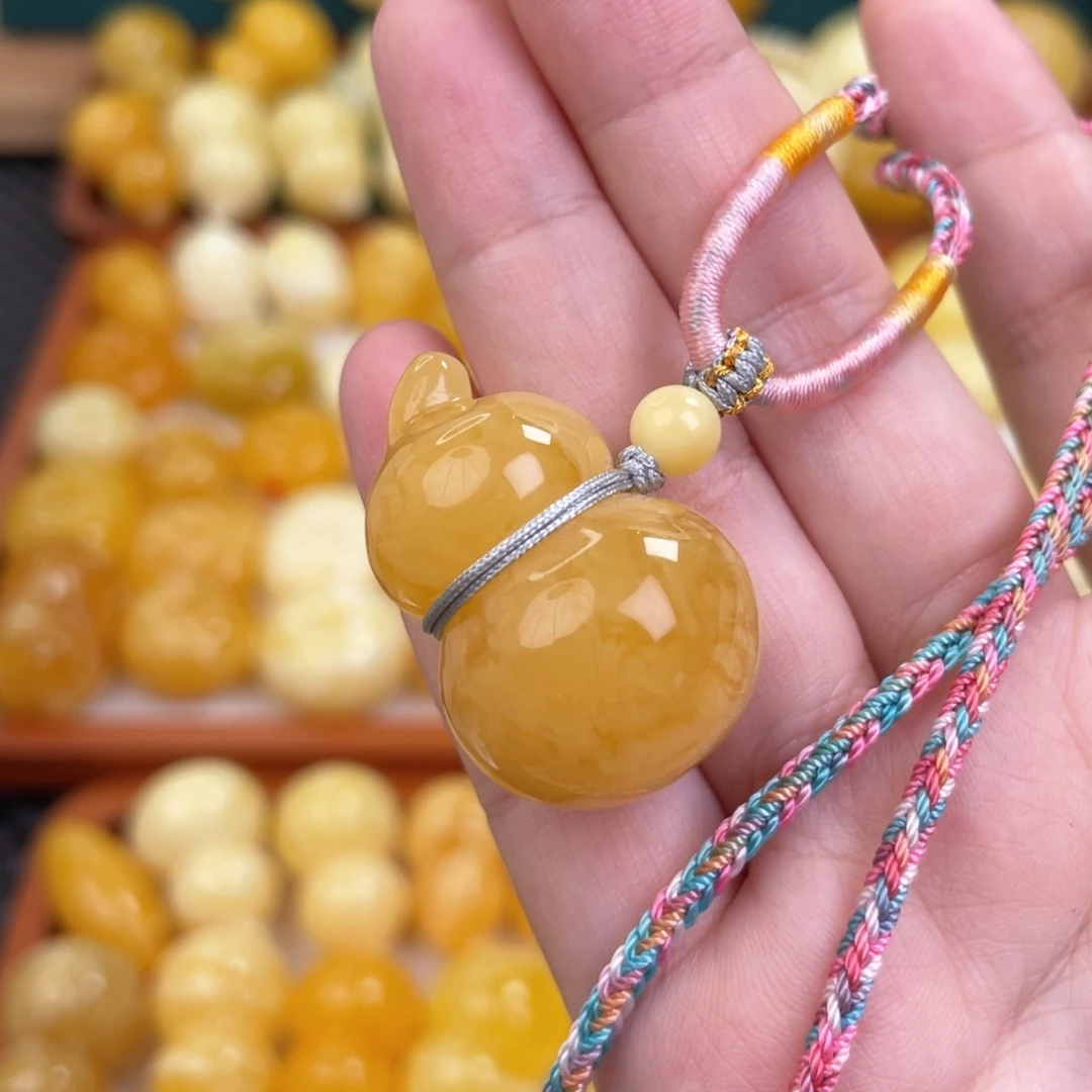 蜜蜡未镶嵌毛衣链蜜蜡