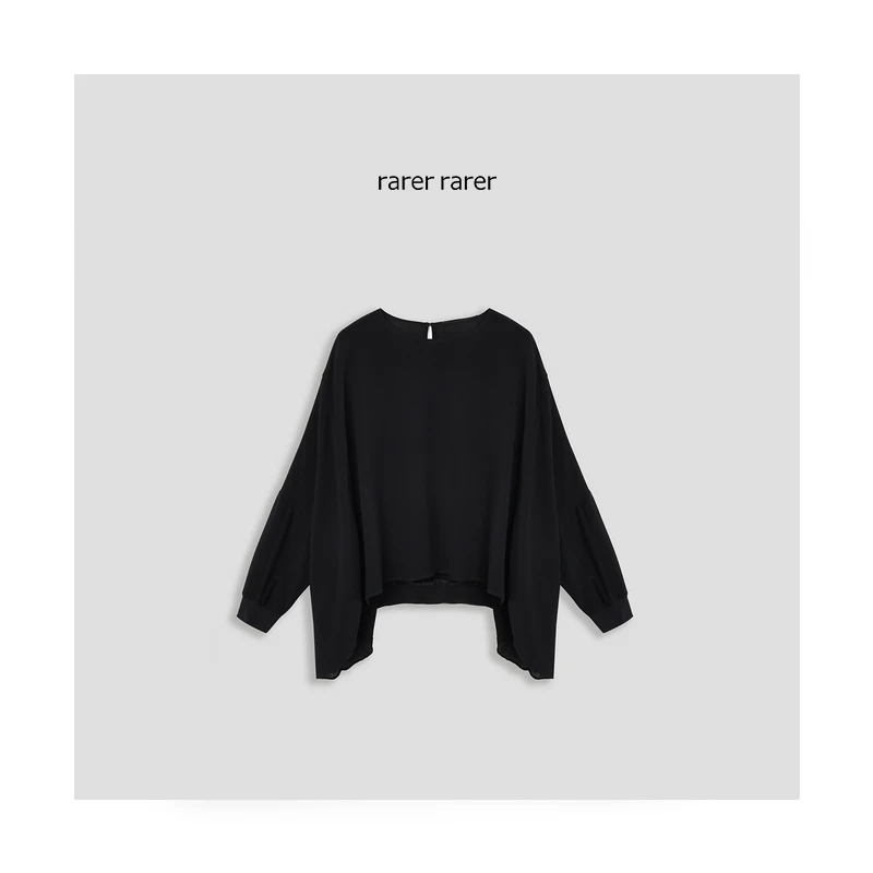 【rarer rarer】25SS夏季黑色蝙蝠袖阔版宽松T恤 2501284