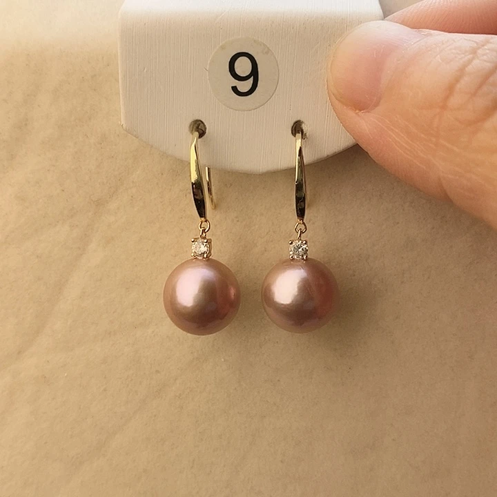 银S925镶嵌淡水珍珠耳饰