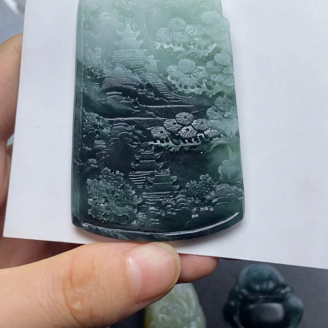 未镶嵌定制翡翠兵*山水