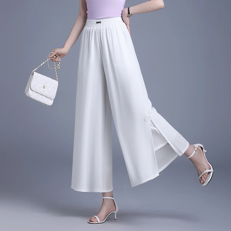 松紧腰裙裤薄款阔腿裤休闲今年流行爆款女裤子夏季裤裙宽松九分裤