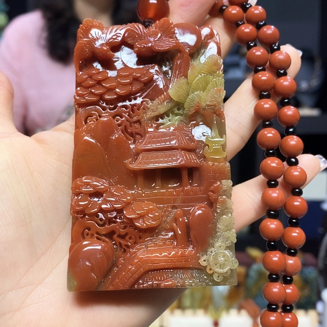 岫玉未镶嵌挂件吊坠手把件